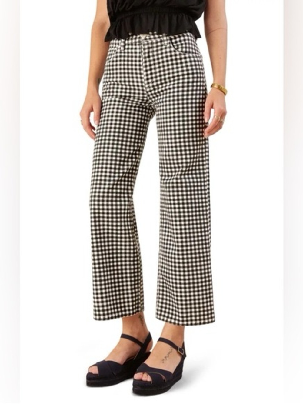 Reformation Gingham Jeans- Black/White